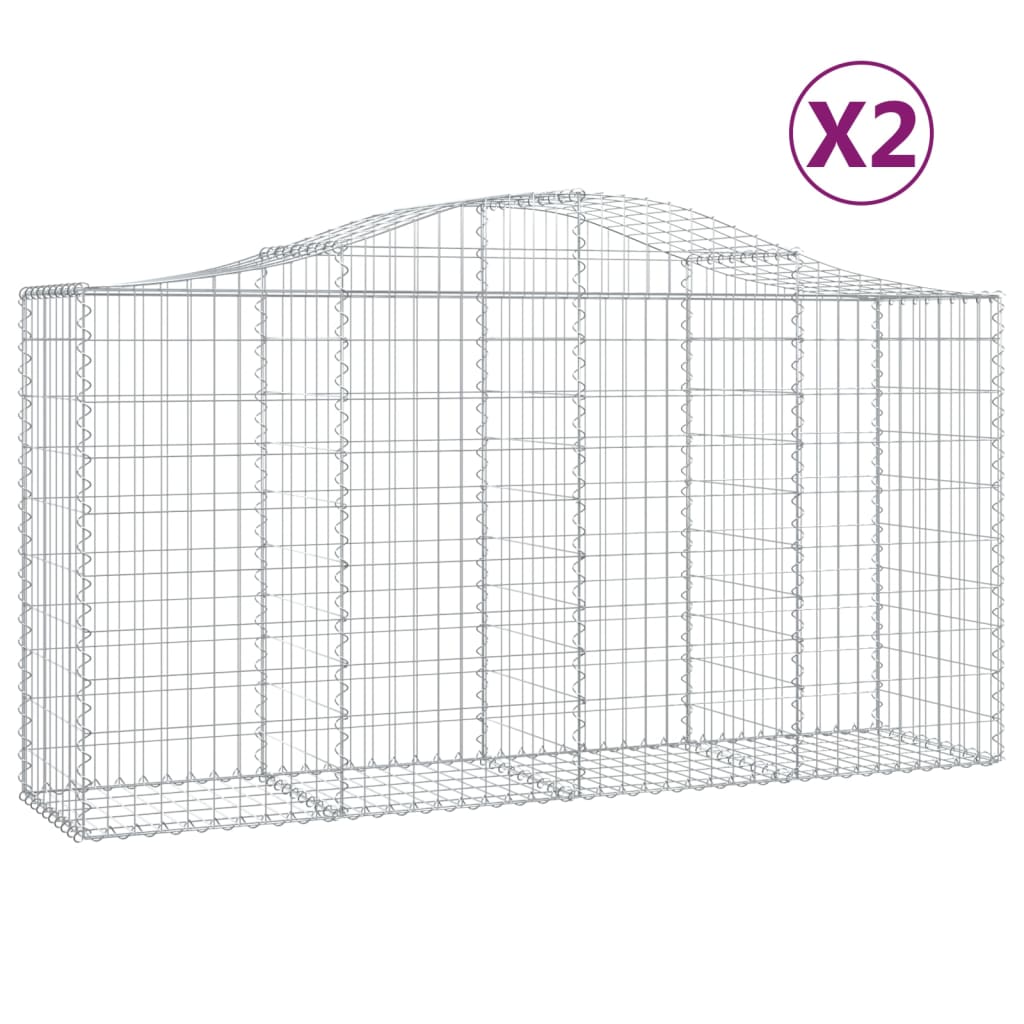8720845562236_a_en_hd_1 vidaXL Arched Gabion Baskets 2 pcs 200x50x100/120 cm Galvanised Iron - Image 2