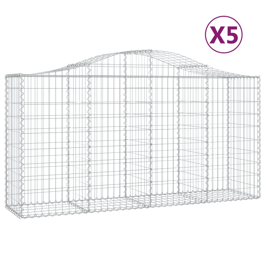 8720845562267_a_en_hd_1 vidaXL Arched Gabion Baskets 5 pcs 200x50x100/120 cm Galvanised Iron - Image 2