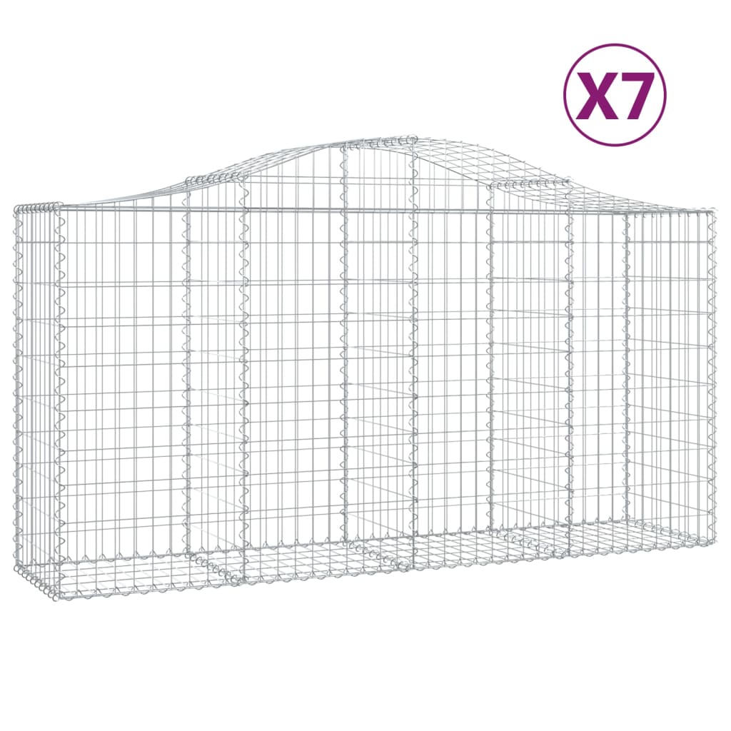 8720845562281_a_en_hd_1 vidaXL Arched Gabion Baskets 7 pcs 200x50x100/120 cm Galvanised Iron - Image 2