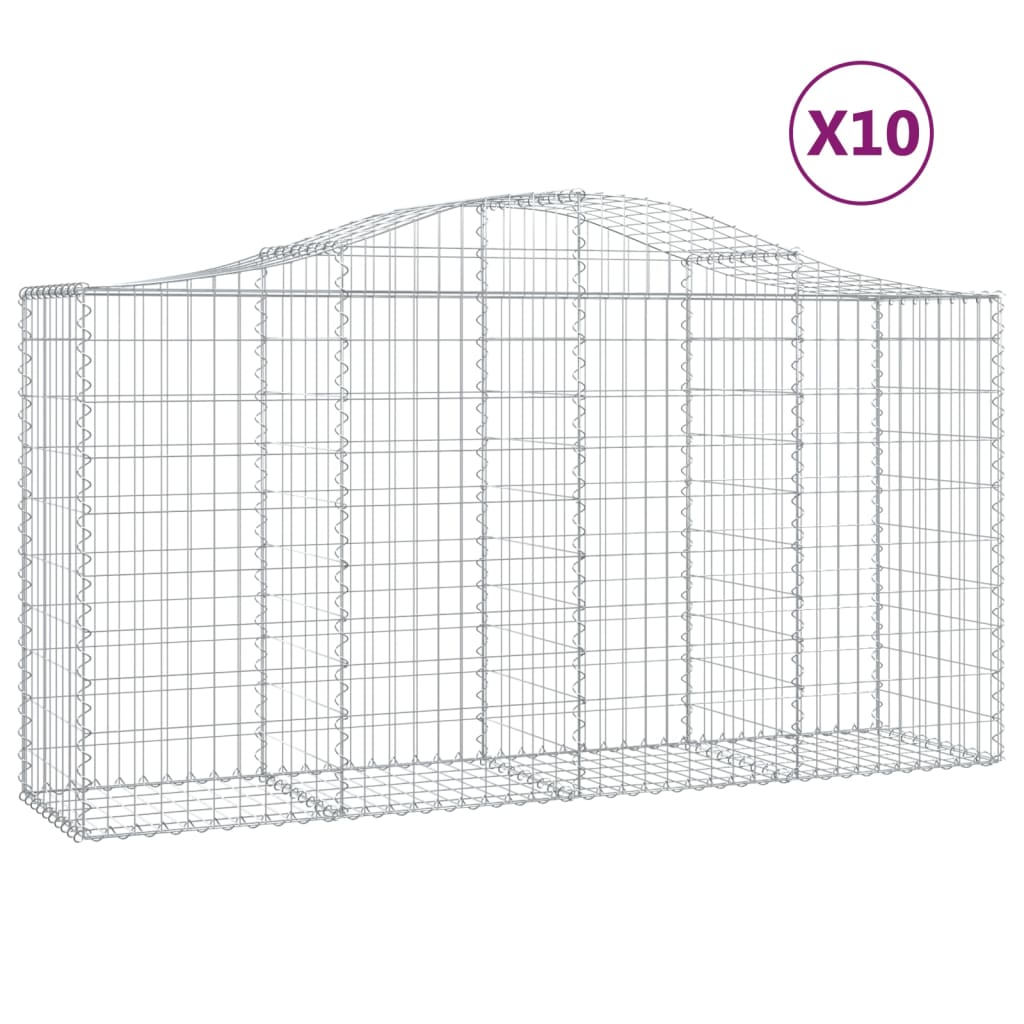 8720845562311_a_en_hd_1 vidaXL Arched Gabion Baskets 10 pcs 200x50x100/120 cm Galvanised Iron - Image 2