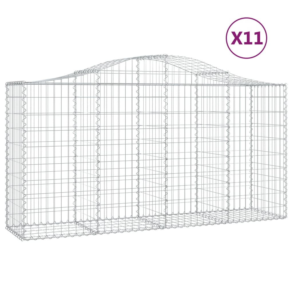 8720845562328_a_en_hd_1 vidaXL Arched Gabion Baskets 11 pcs 200x50x100/120 cm Galvanised Iron - Image 2
