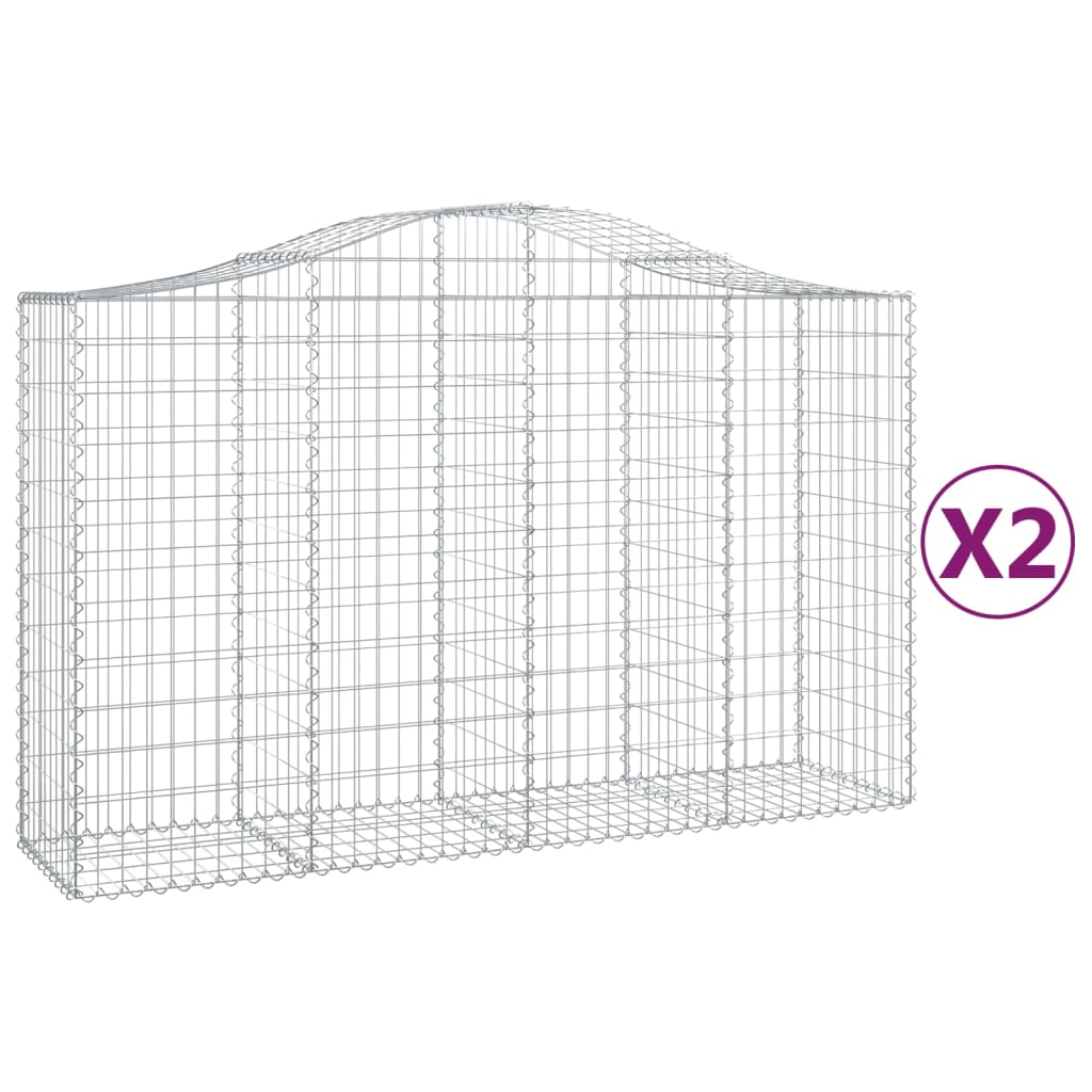 8720845562441_a_en_hd_1 vidaXL Arched Gabion Baskets 2 pcs 200x50x120/140 cm Galvanised Iron - Image 2