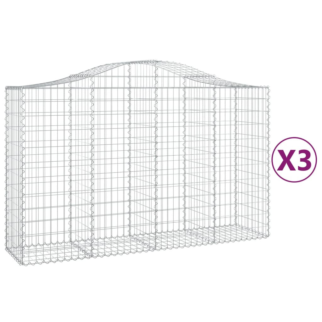 8720845562458_a_en_hd_1 vidaXL Arched Gabion Baskets 3 pcs 200x50x120/140 cm Galvanised Iron - Image 2