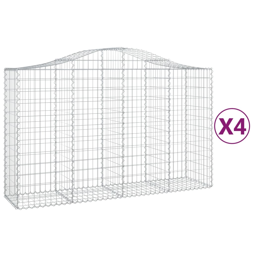 8720845562465_a_en_hd_1 vidaXL Arched Gabion Baskets 4 pcs 200x50x120/140 cm Galvanised Iron - Image 2