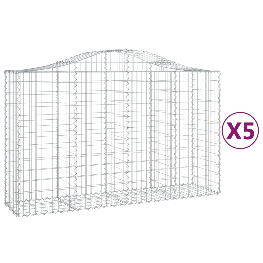 8720845562472_a_en_hd_1 vidaXL Arched Gabion Baskets 5 pcs 200x50x120/140 cm Galvanised Iron - Image 2