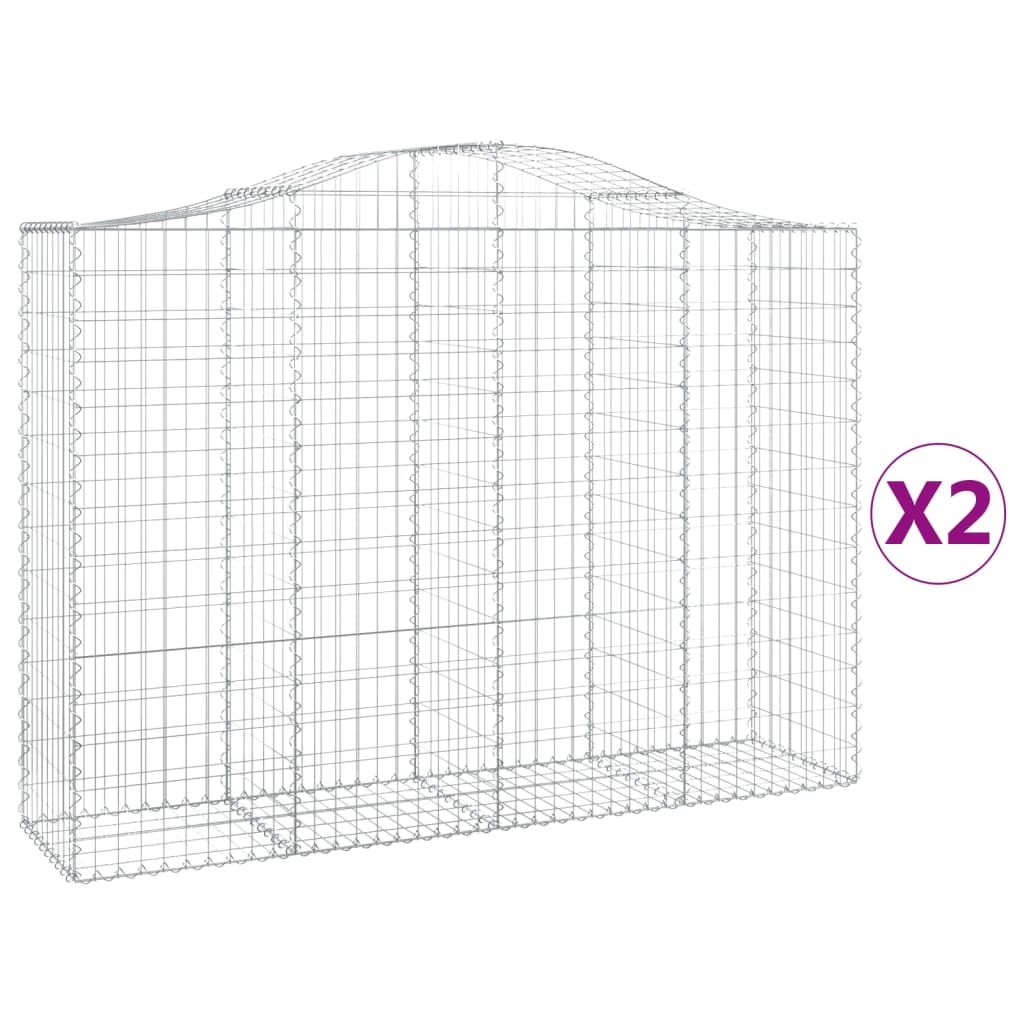 8720845562656_a_en_hd_1 vidaXL Arched Gabion Baskets 2 pcs 200x50x140/160 cm Galvanised Iron - Image 2