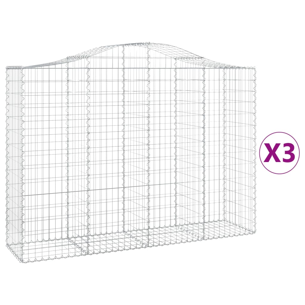 8720845562663_a_en_hd_1 vidaXL Arched Gabion Baskets 3 pcs 200x50x140/160 cm Galvanised Iron - Image 2