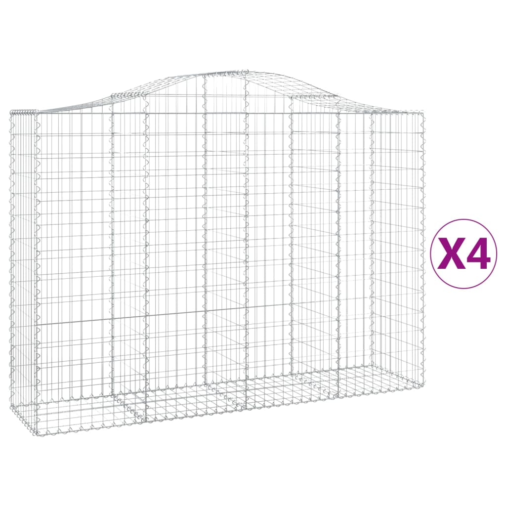 8720845562670_a_en_hd_1 vidaXL Arched Gabion Baskets 4 pcs 200x50x140/160 cm Galvanised Iron - Image 2