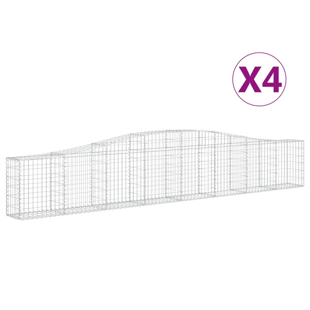 8720845563851_a_en_hd_1 vidaXL Arched Gabion Baskets 4 pcs 400x30x60/80 cm Galvanised Iron - Image 2