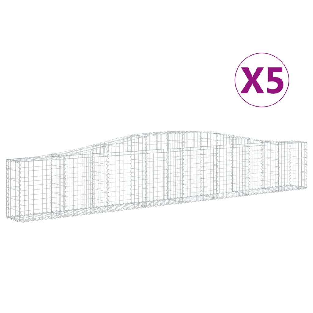 8720845563868_a_en_hd_1 vidaXL Arched Gabion Baskets 5 pcs 400x30x60/80 cm Galvanised Iron - Image 2