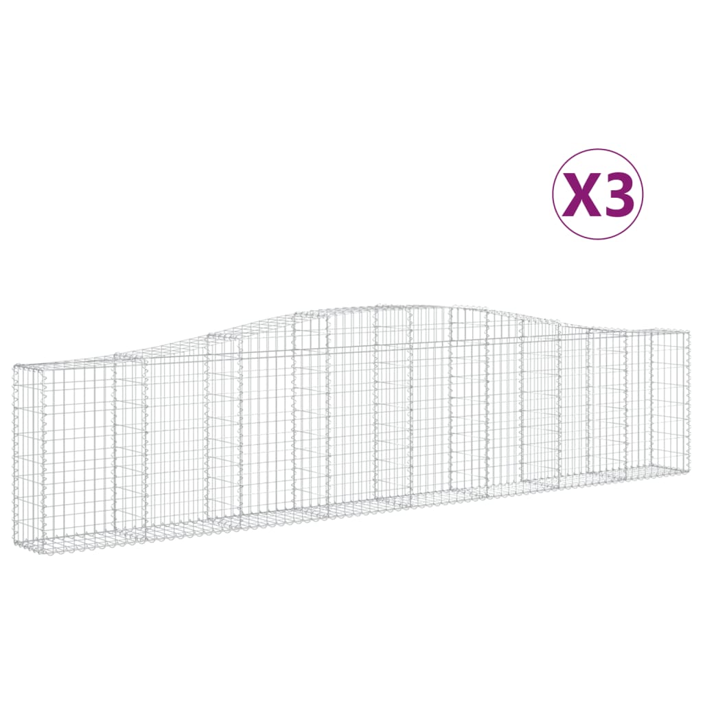 8720845563974_a_en_hd_1 vidaXL Arched Gabion Baskets 3 pcs 400x30x80/100 cm Galvanised Iron - Image 2