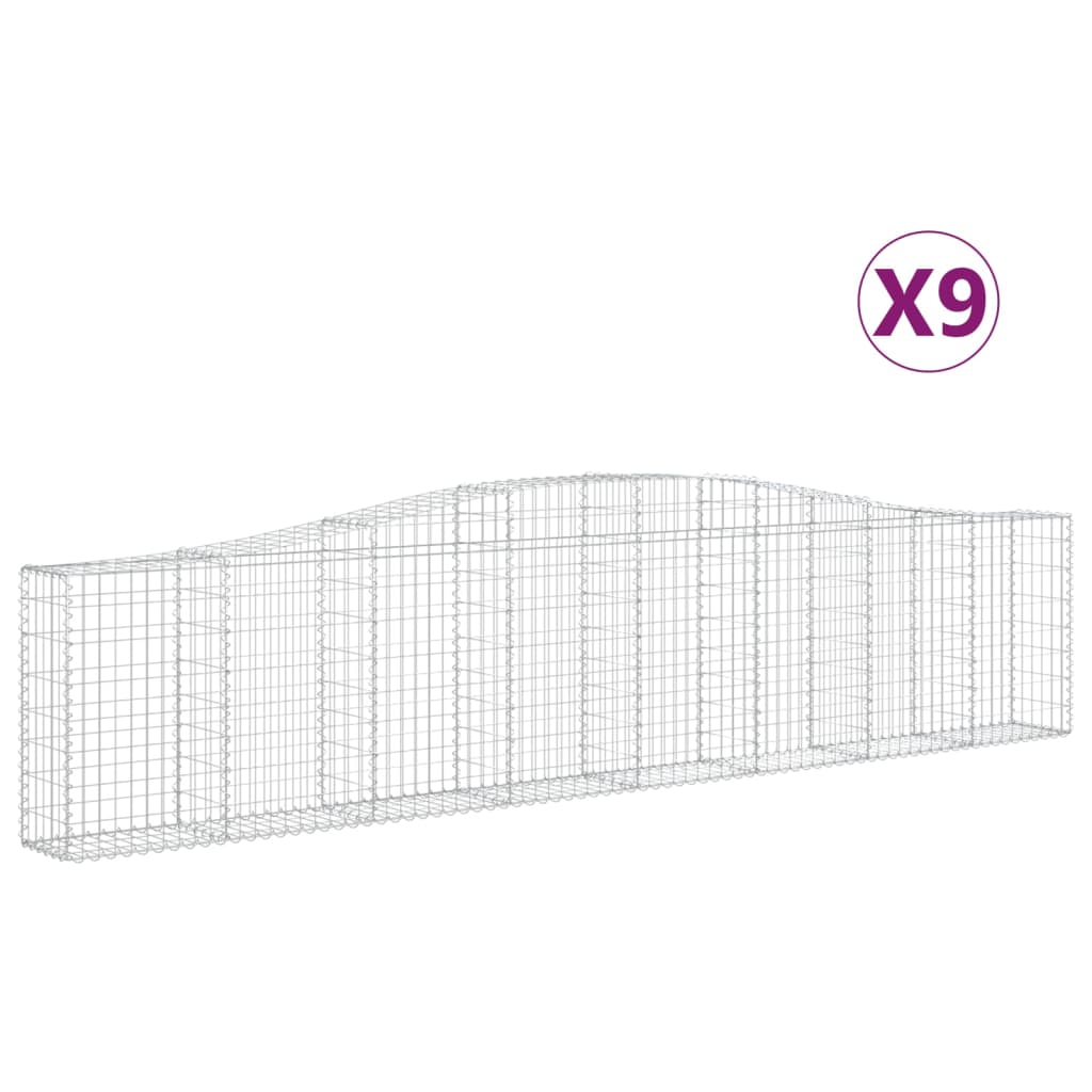 8720845564032_a_en_hd_1 vidaXL Arched Gabion Baskets 9 pcs 400x30x80/100 cm Galvanised Iron - Image 2