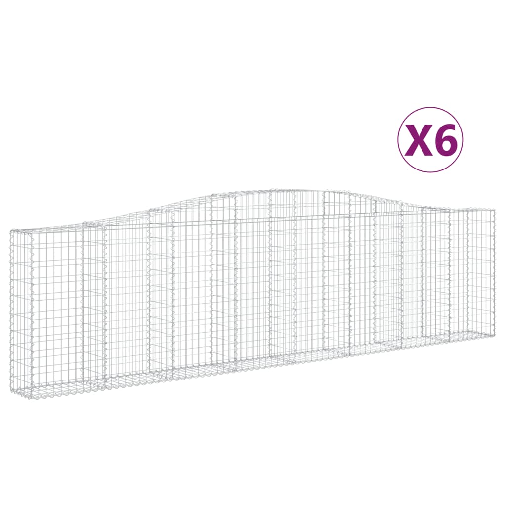 8720845564131_a_en_hd_1 vidaXL Arched Gabion Baskets 6 pcs 400x30x100/120 cm Galvanised Iron - Image 2