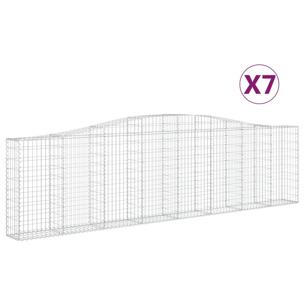 8720845564148_a_en_hd_1 vidaXL Arched Gabion Baskets 7 pcs 400x30x100/120 cm Galvanised Iron - Image 2