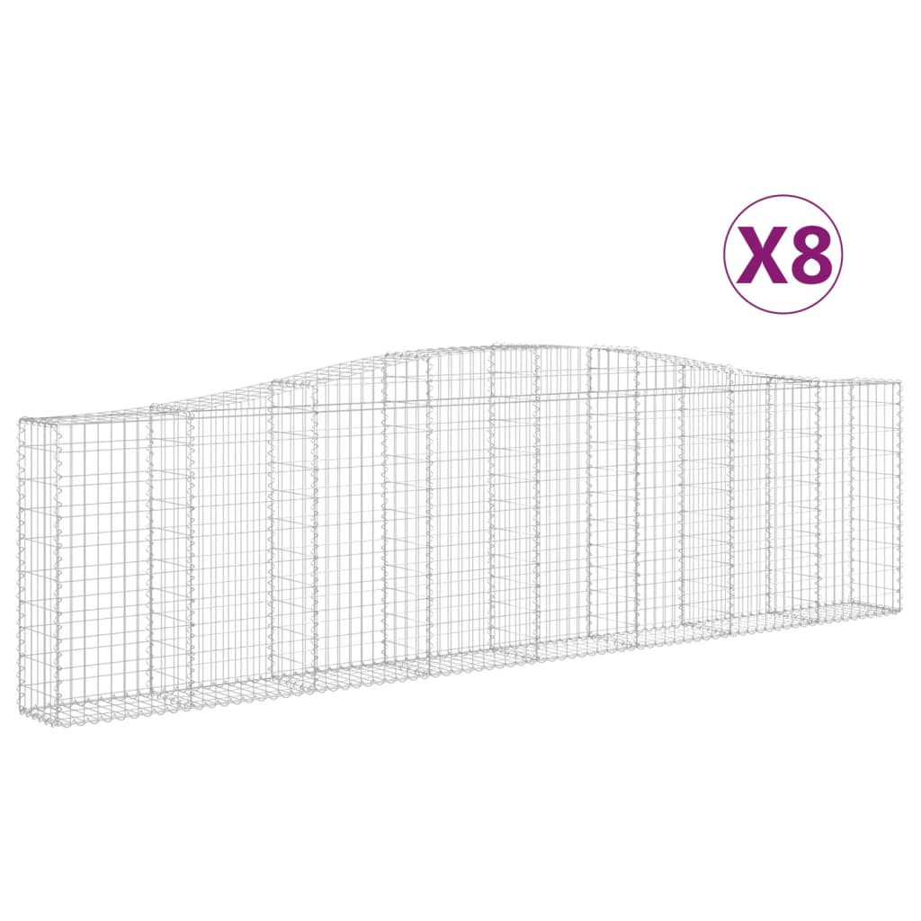 8720845564155_a_en_hd_1 vidaXL Arched Gabion Baskets 8 pcs 400x30x100/120 cm Galvanised Iron - Image 2