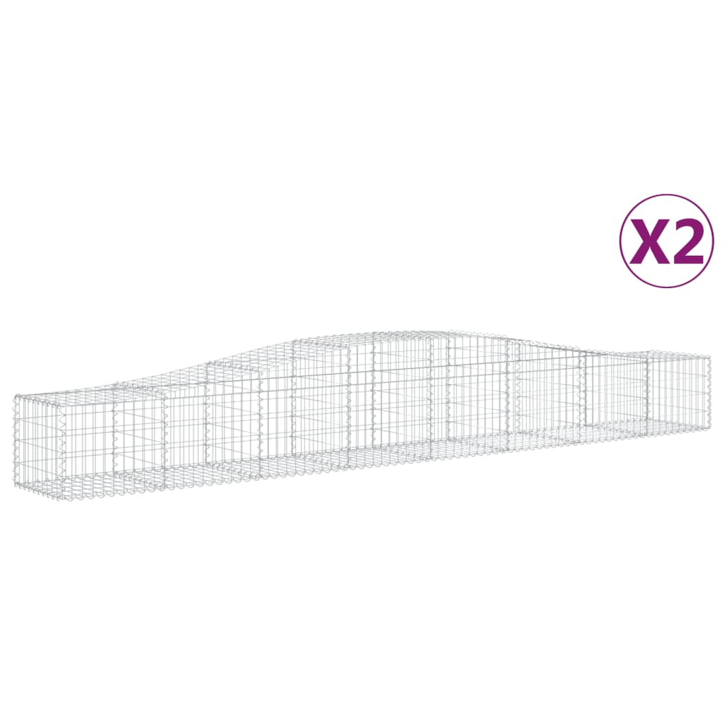 8720845565008_a_en_hd_1 vidaXL Arched Gabion Baskets 2 pcs 400x50x40/60 cm Galvanised Iron - Image 2