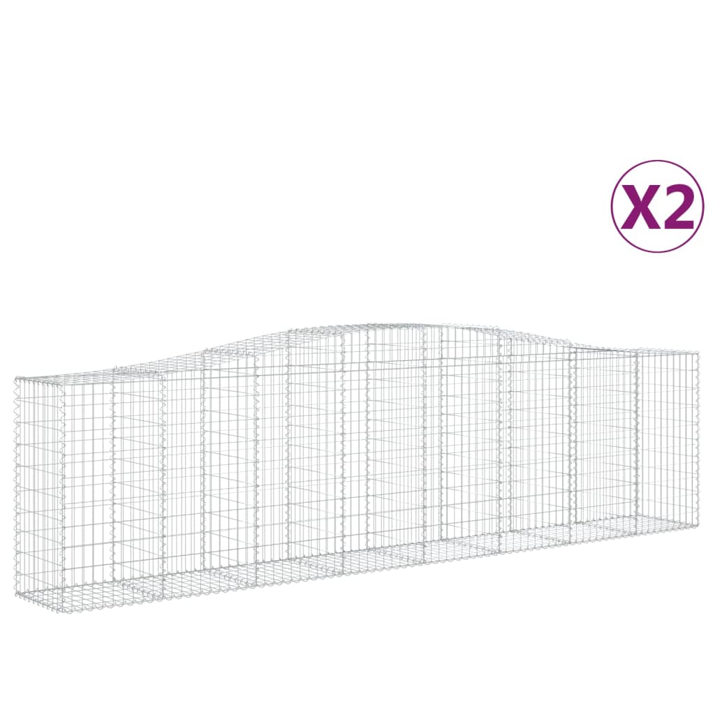 8720845565398_a_en_hd_1 vidaXL Arched Gabion Baskets 2 pcs 400x50x100/120 cm Galvanised Iron - Image 2