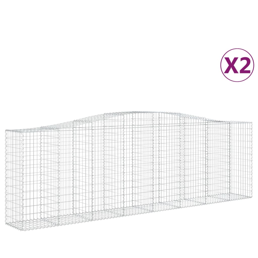 8720845565527_a_en_hd_1 vidaXL Arched Gabion Baskets 2 pcs 400x50x120/140 cm  Galvanised Iron - Image 2
