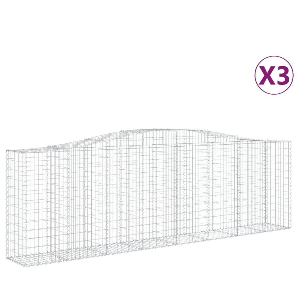 8720845565534_a_en_hd_1 vidaXL Arched Gabion Baskets 3 pcs  400x50x120/140 cm  Galvanised Iron - Image 2