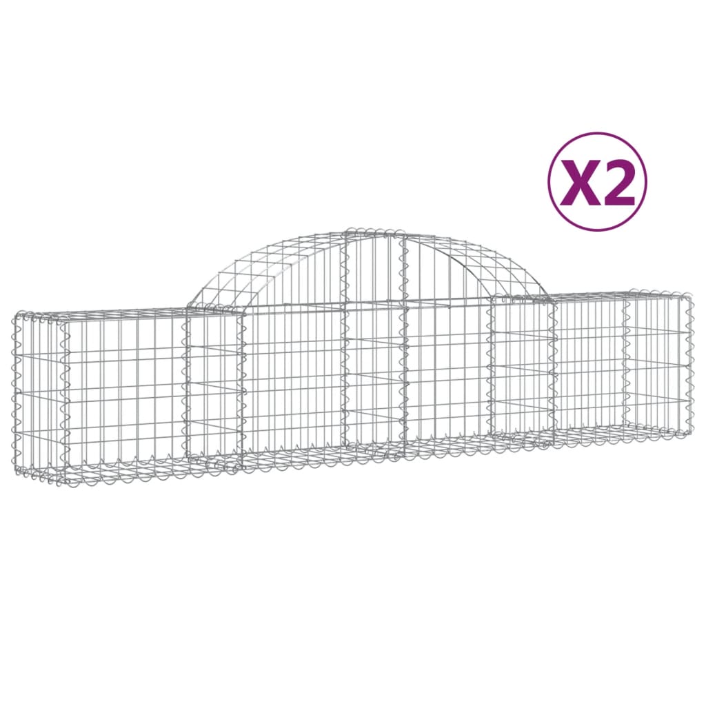 8720845566302_a_en_hd_1 vidaXL Arched Gabion Baskets 2 pcs 200x30x40/60 cm Galvanised Iron - Image 2