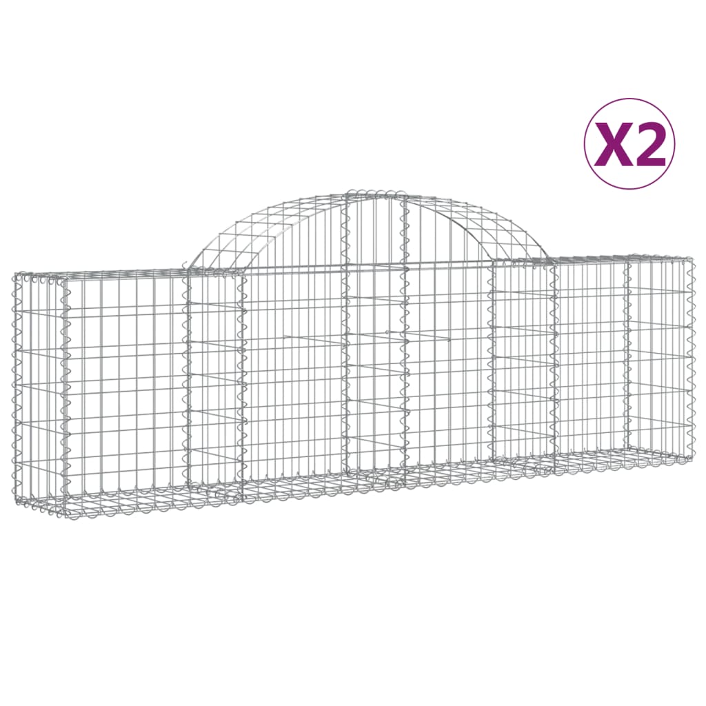 8720845566517_a_en_hd_1 vidaXL Arched Gabion Baskets 2 pcs 200x30x60/80 cm Galvanised Iron - Image 2
