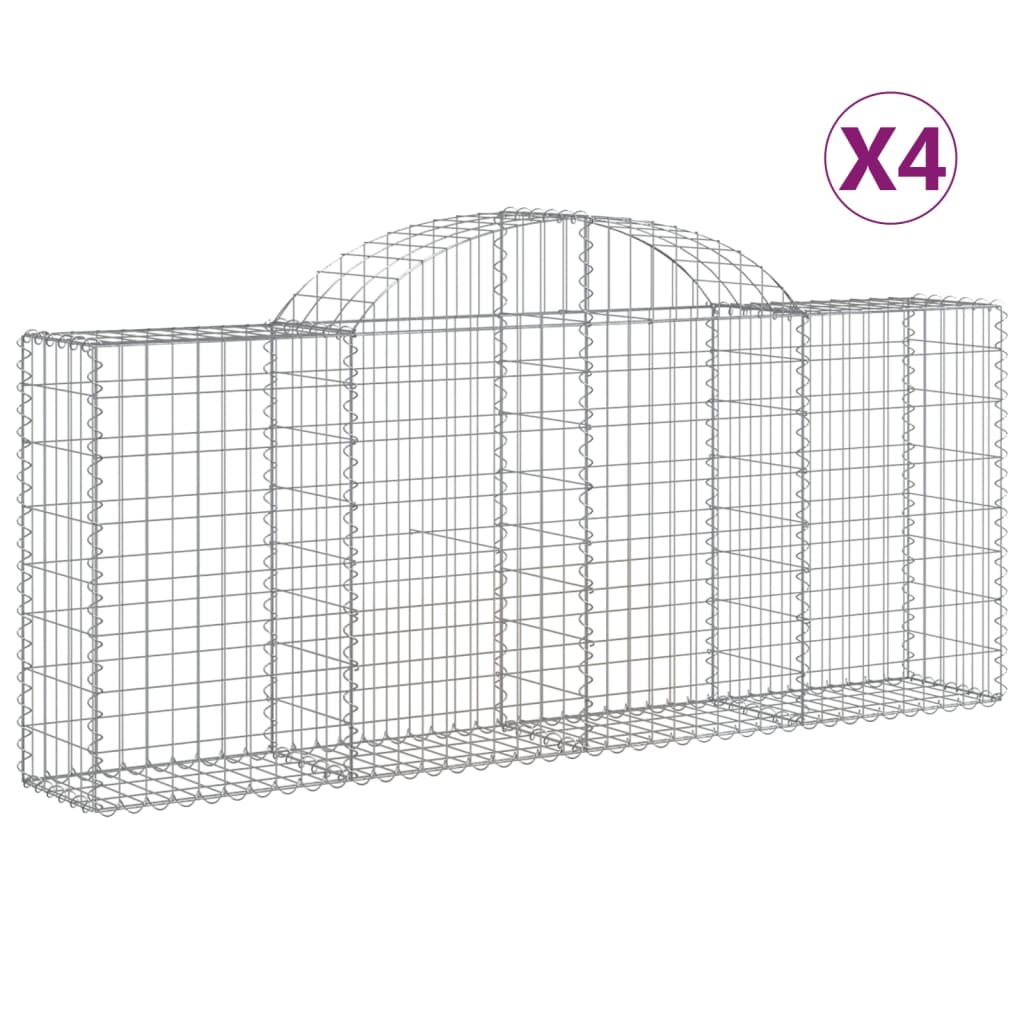8720845566746_a_en_hd_1 vidaXL Arched Gabion Baskets 4 pcs 200x30x80/100 cm Galvanised Iron - Image 2