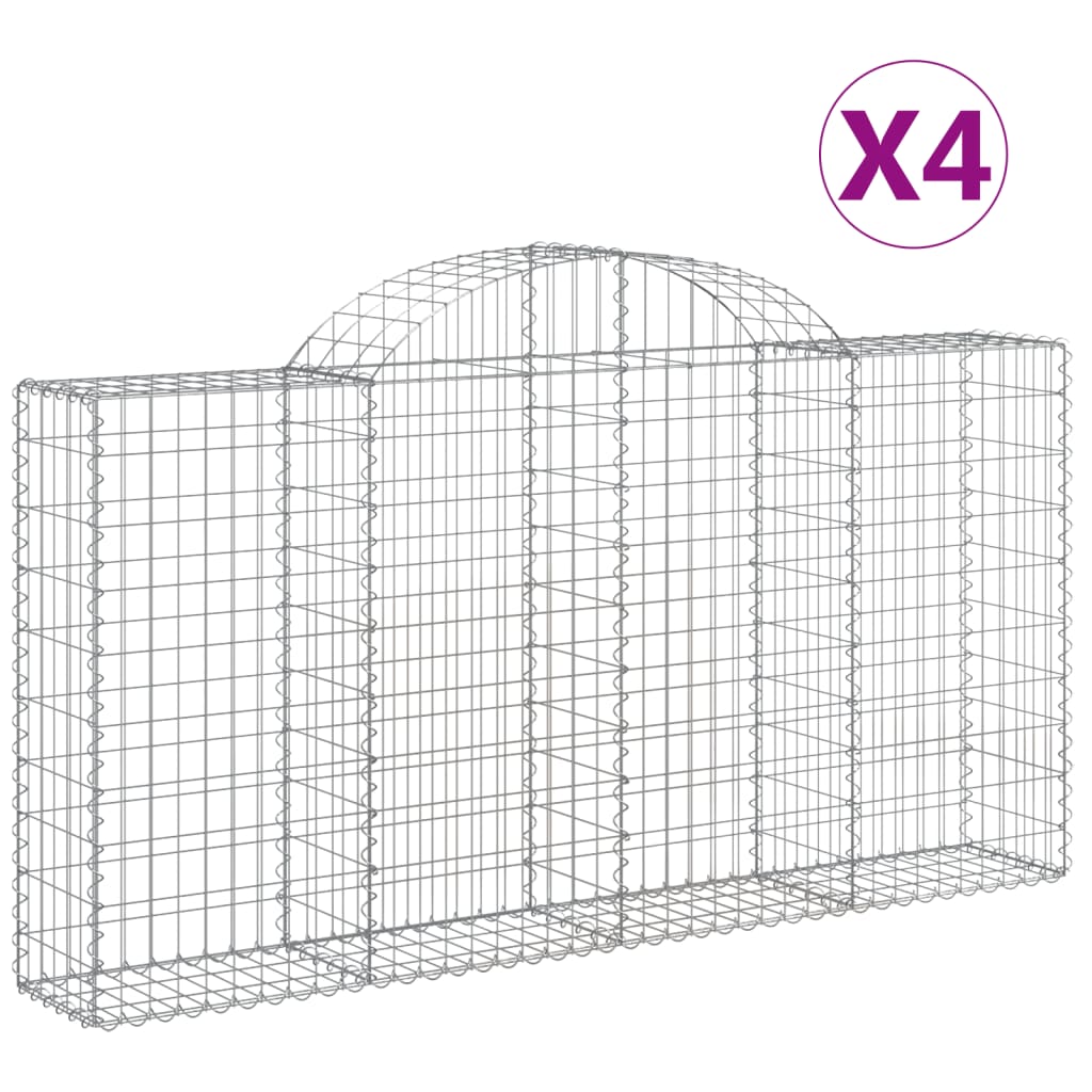 8720845566951_a_en_hd_1 vidaXL Arched Gabion Baskets 4 pcs 200x30x100/120 cm Galvanised Iron - Image 2