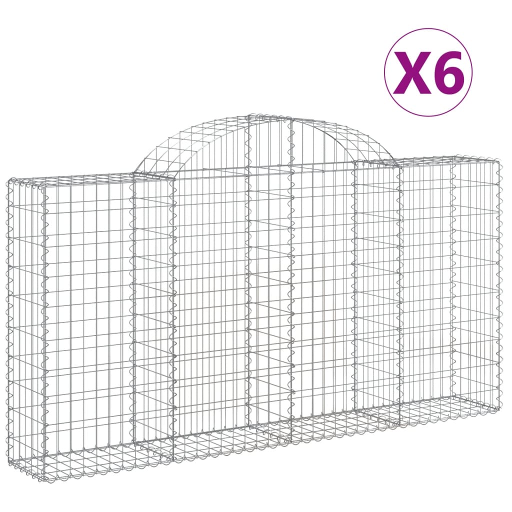 8720845566975_a_en_hd_1 vidaXL Arched Gabion Baskets 6 pcs 200x30x100/120 cm Galvanised Iron - Image 2