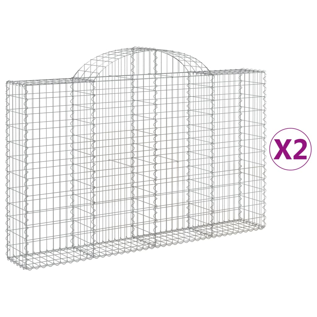 8720845567149_a_en_hd_1 vidaXL Arched Gabion Baskets 2 pcs 200x30x120/140 cm Galvanised Iron - Image 2