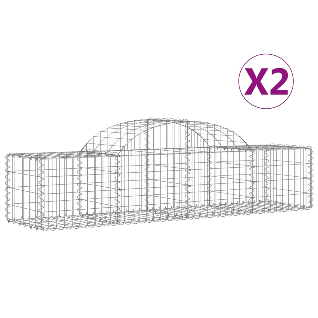 8720845568405_a_en_hd_1 vidaXL Arched Gabion Baskets 2 pcs 200x50x40/60 cm Galvanised Iron - Image 2