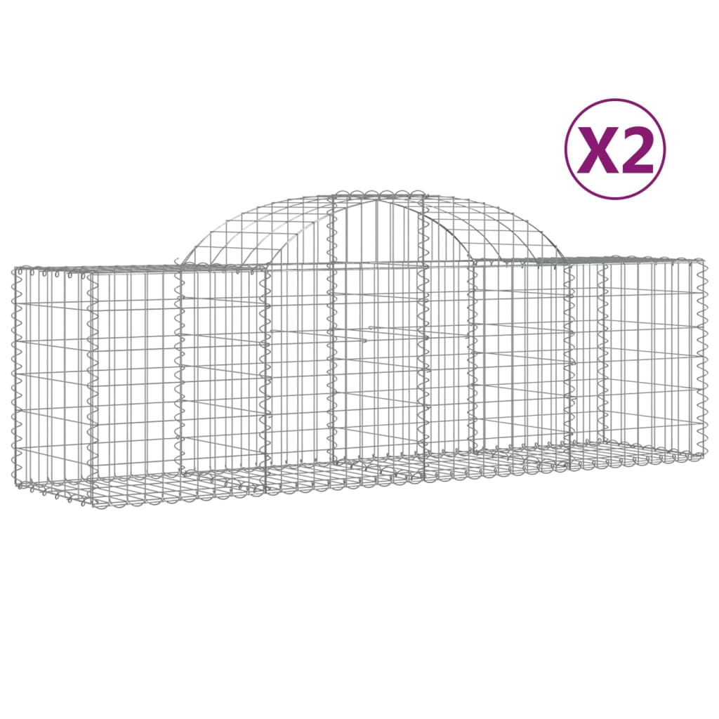 8720845568610_a_en_hd_1 vidaXL Arched Gabion Baskets 2 pcs 200x50x60/80 cm Galvanised Iron - Image 2