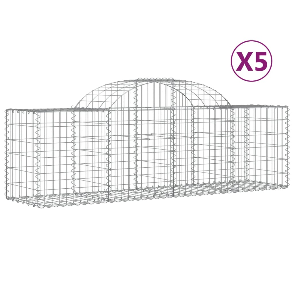 8720845568641_a_en_hd_1 vidaXL Arched Gabion Baskets 5 pcs 200x50x60/80 cm Galvanised Iron - Image 2