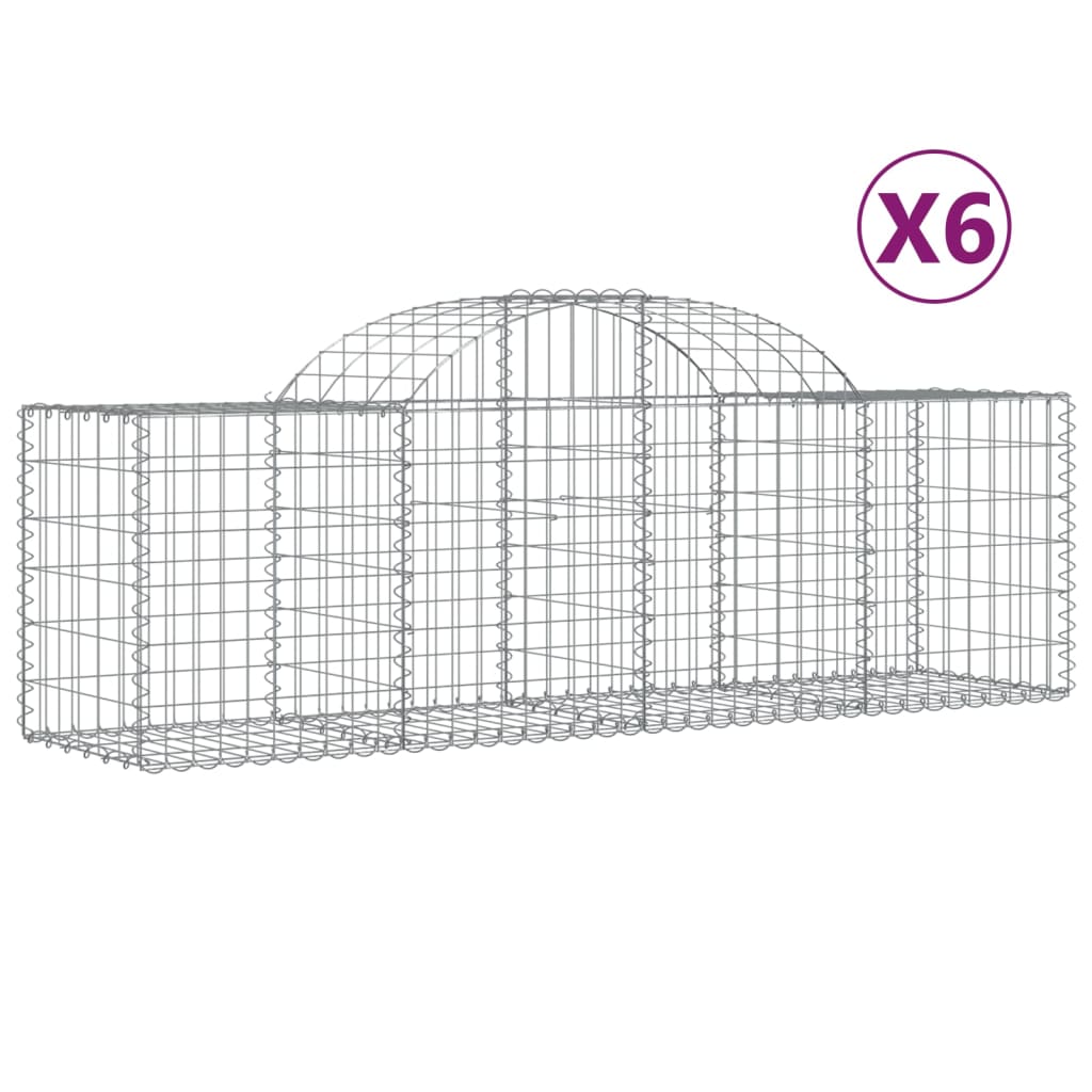 8720845568658_a_en_hd_1 vidaXL Arched Gabion Baskets 6 pcs 200x50x60/80 cm Galvanised Iron - Image 2