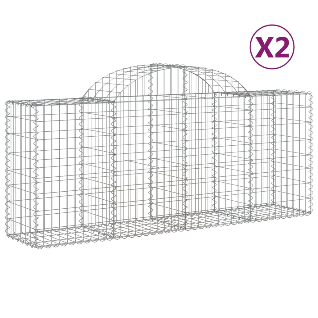 8720845568825_a_en_hd_1 vidaXL Arched Gabion Baskets 2 pcs 200x50x80/100 cm Galvanised Iron - Image 2