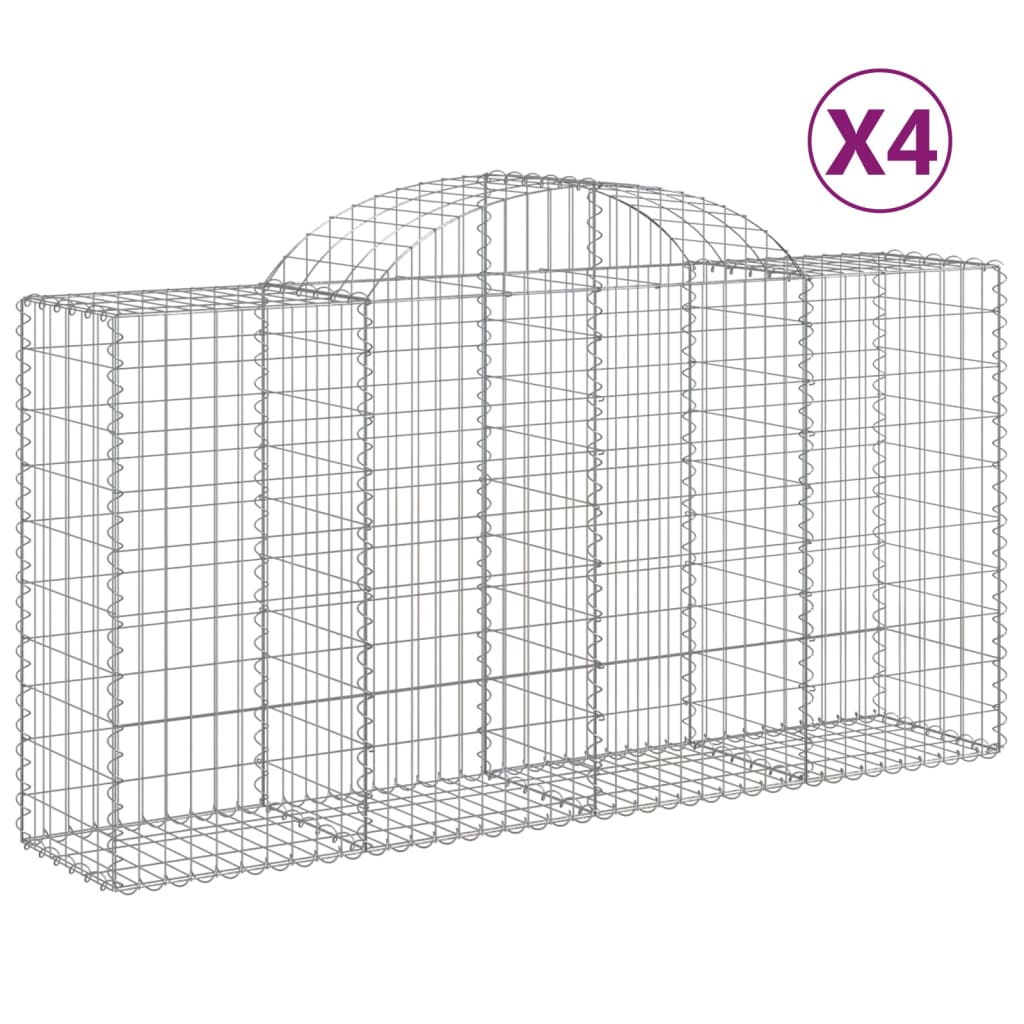 8720845569051_a_en_hd_1 vidaXL Arched Gabion Baskets 4 pcs 200x50x100/120 cm Galvanised Iron - Image 2