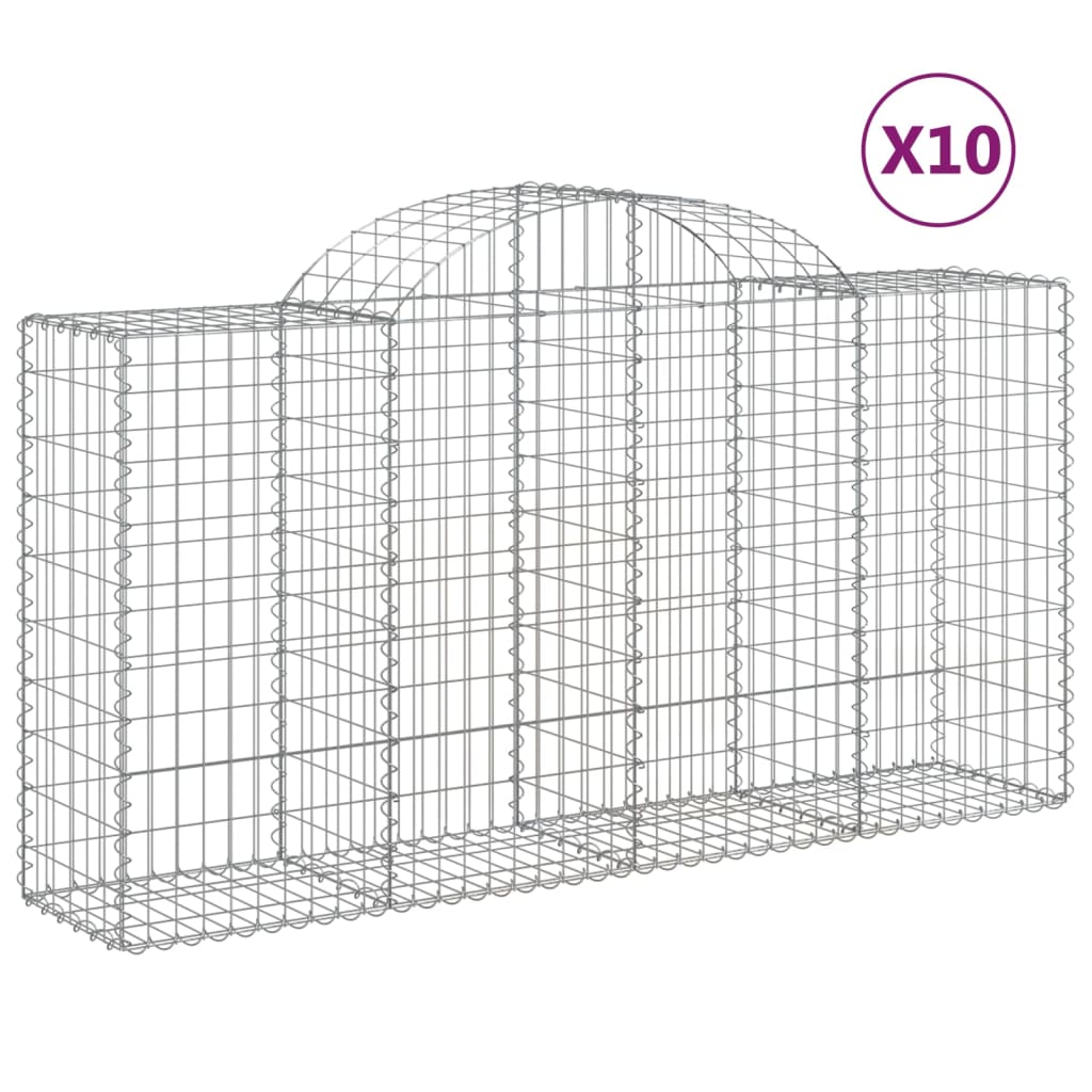 8720845569112_a_en_hd_1 vidaXL Arched Gabion Baskets 10 pcs 200x50x100/120 cm Galvanised Iron - Image 2