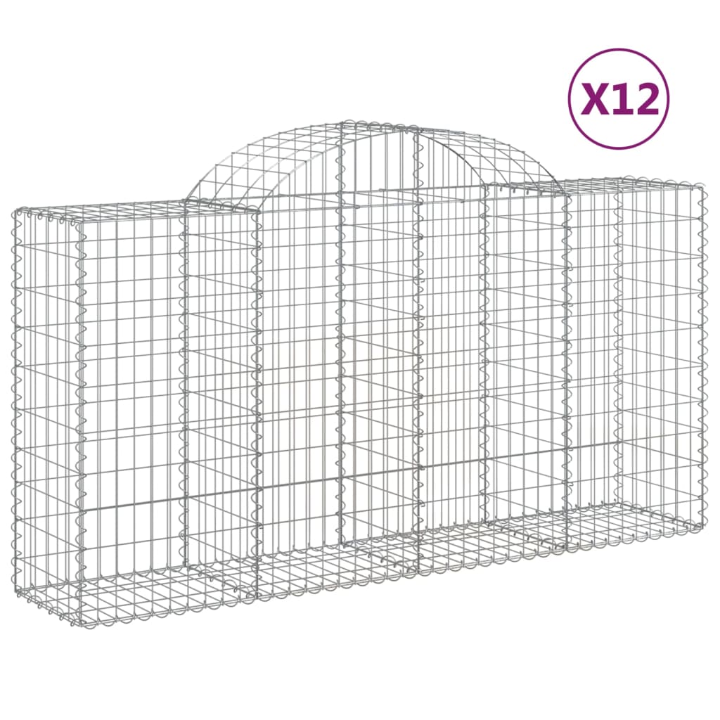 8720845569136_a_en_hd_1 vidaXL Arched Gabion Baskets 12 pcs 200x50x100/120 cm Galvanised Iron - Image 2