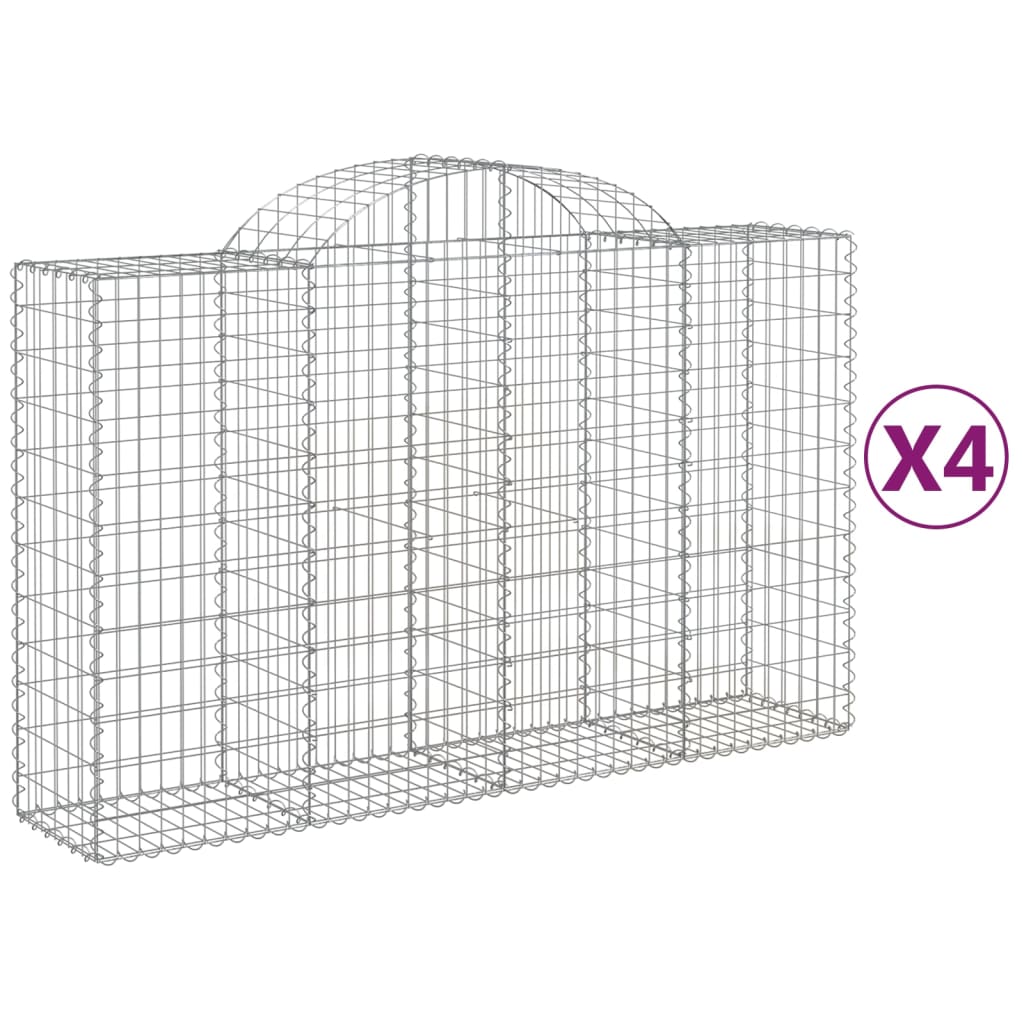 8720845569266_a_en_hd_1 vidaXL Arched Gabion Baskets 4 pcs 200x50x120/140 cm Galvanised Iron - Image 2
