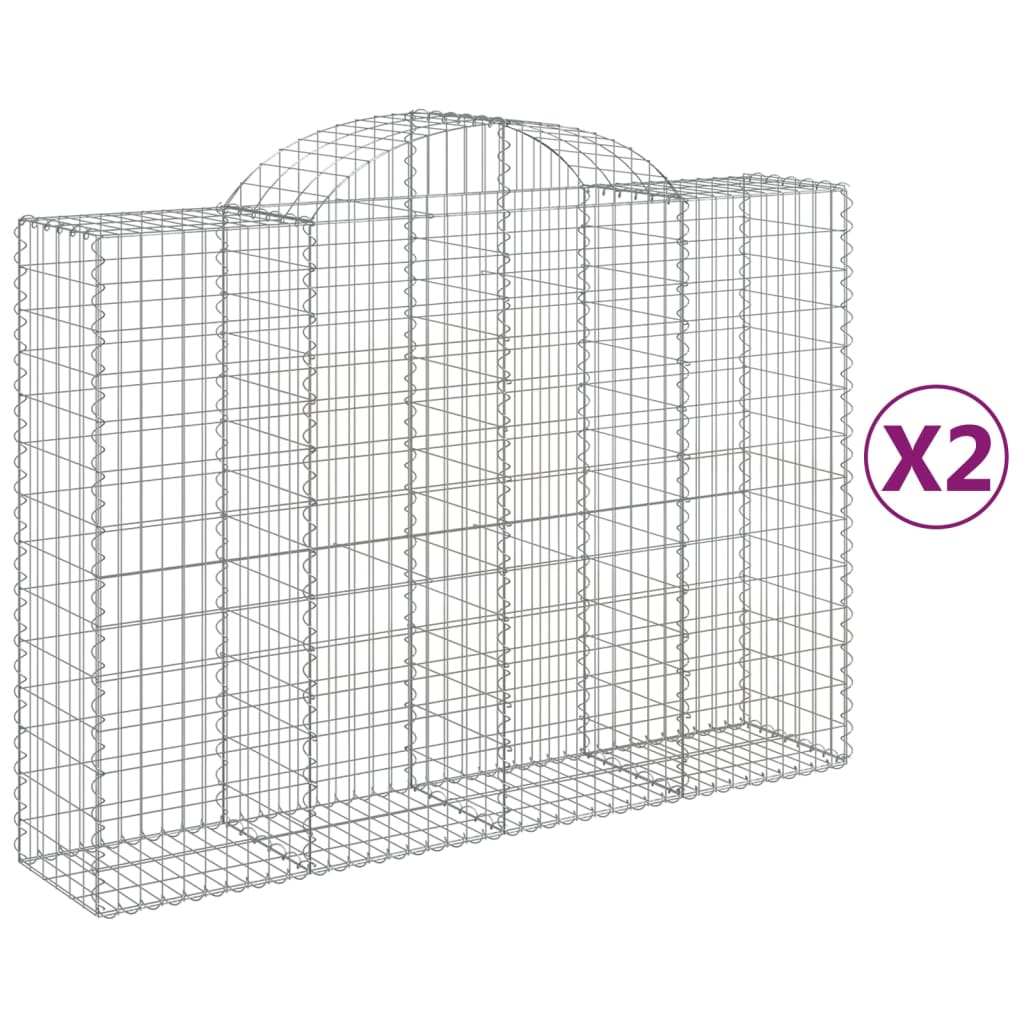 8720845569457_a_en_hd_1 vidaXL Arched Gabion Baskets 2 pcs 200x50x140/160 cm Galvanised Iron - Image 2