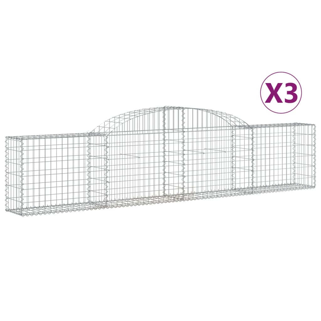 8720845570699_a_en_hd_1 vidaXL Arched Gabion Baskets 3 pcs 300x30x60/80 cm Galvanised Iron - Image 2