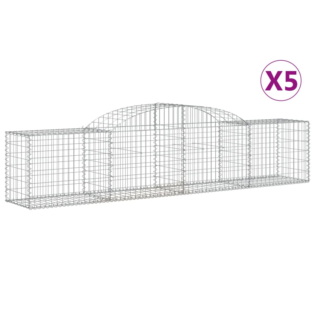 8720845572518_a_en_hd_1 vidaXL Arched Gabion Baskets 5 pcs 300x50x60/80 cm Galvanised Iron - Image 2