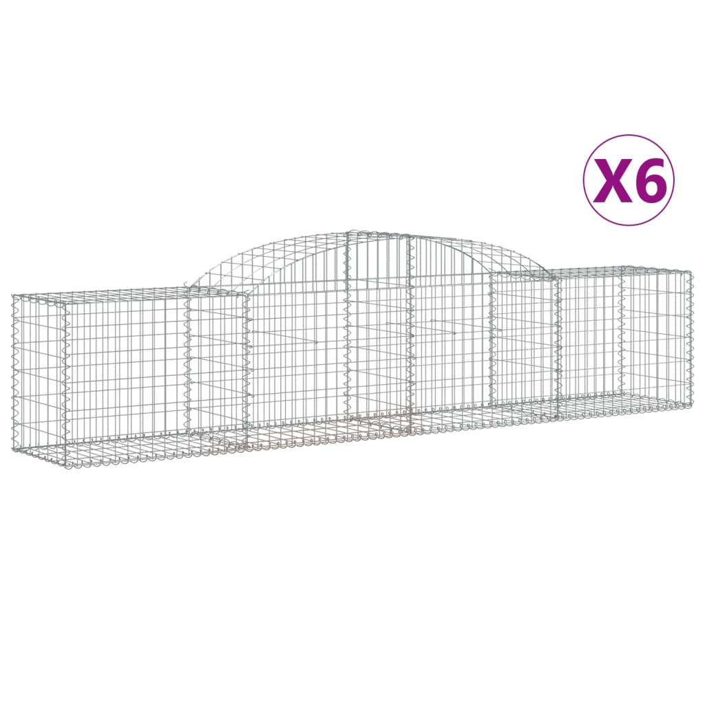8720845572525_a_en_hd_1 vidaXL Arched Gabion Baskets 6 pcs 300x50x60/80 cm Galvanised Iron - Image 2