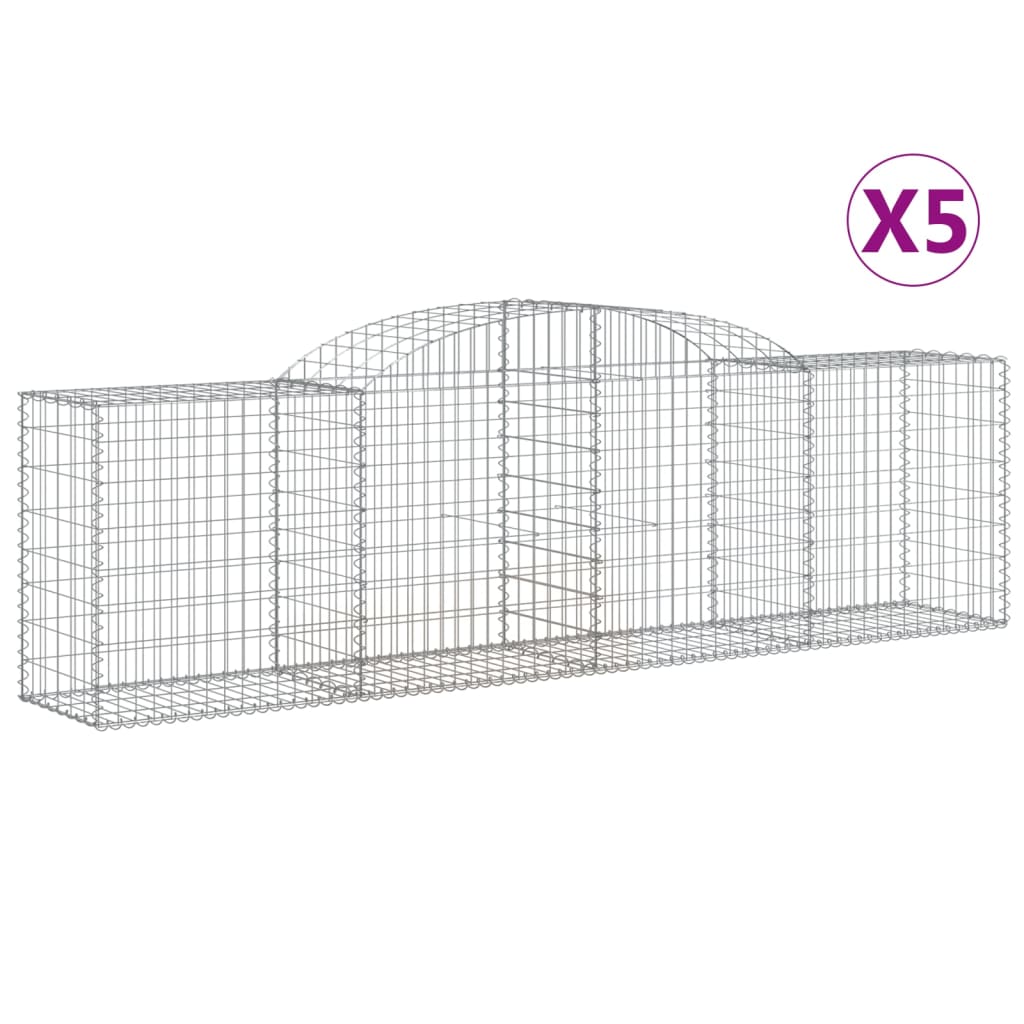 8720845572693_a_en_hd_1 vidaXL Arched Gabion Baskets 5 pcs 300x50x80/100 cm Galvanised Iron - Image 2