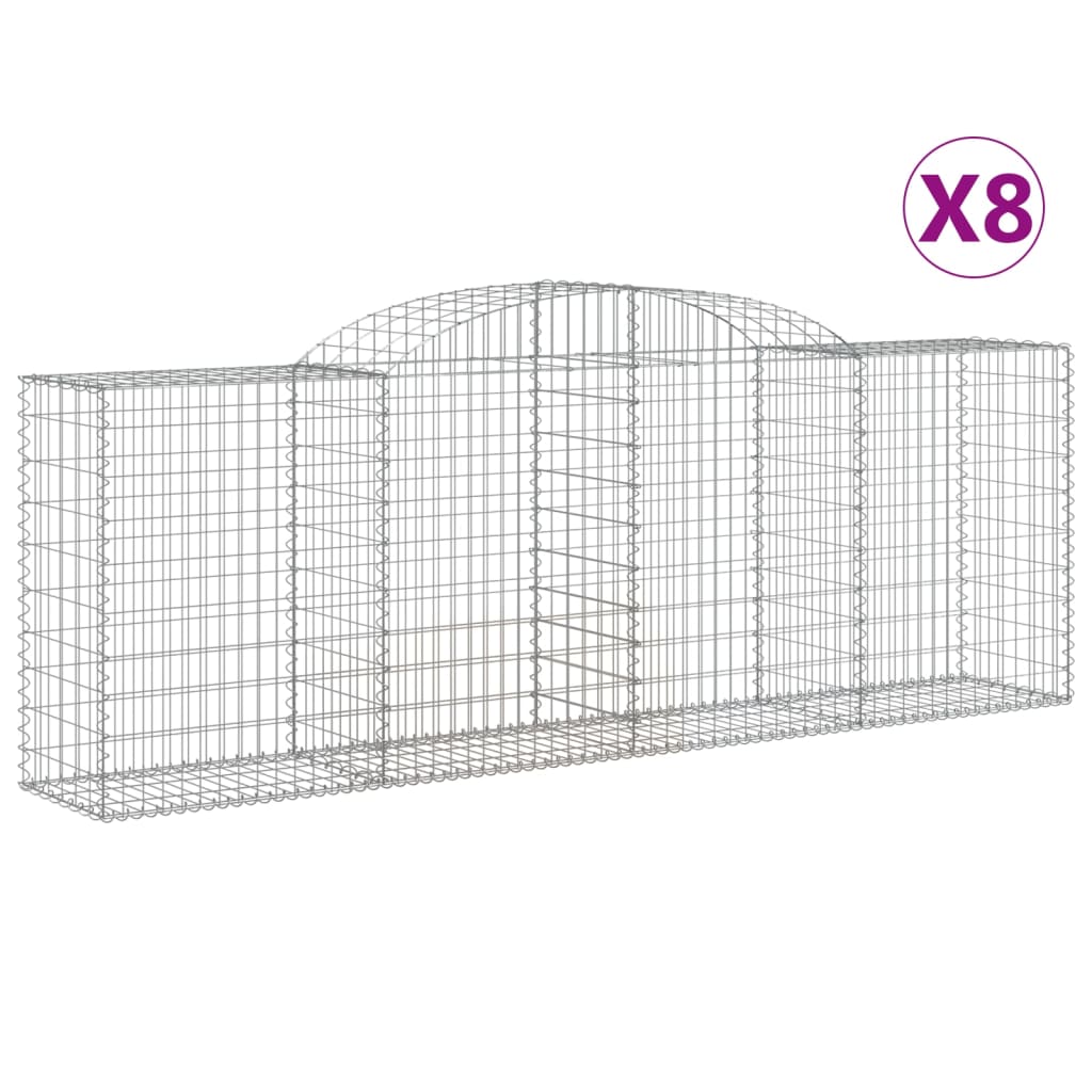 8720845572907_a_en_hd_1 vidaXL Arched Gabion Baskets 8 pcs 300x50x100/120 cm Galvanised Iron - Image 2