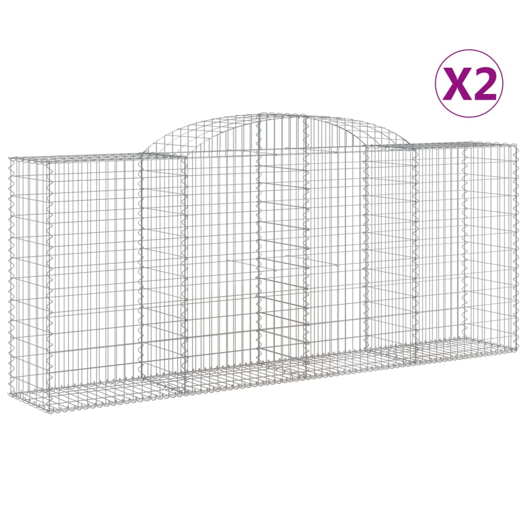 8720845573027_a_en_hd_1 vidaXL Arched Gabion Baskets 2 pcs 300x50x120/140 cm Galvanised Iron - Image 2