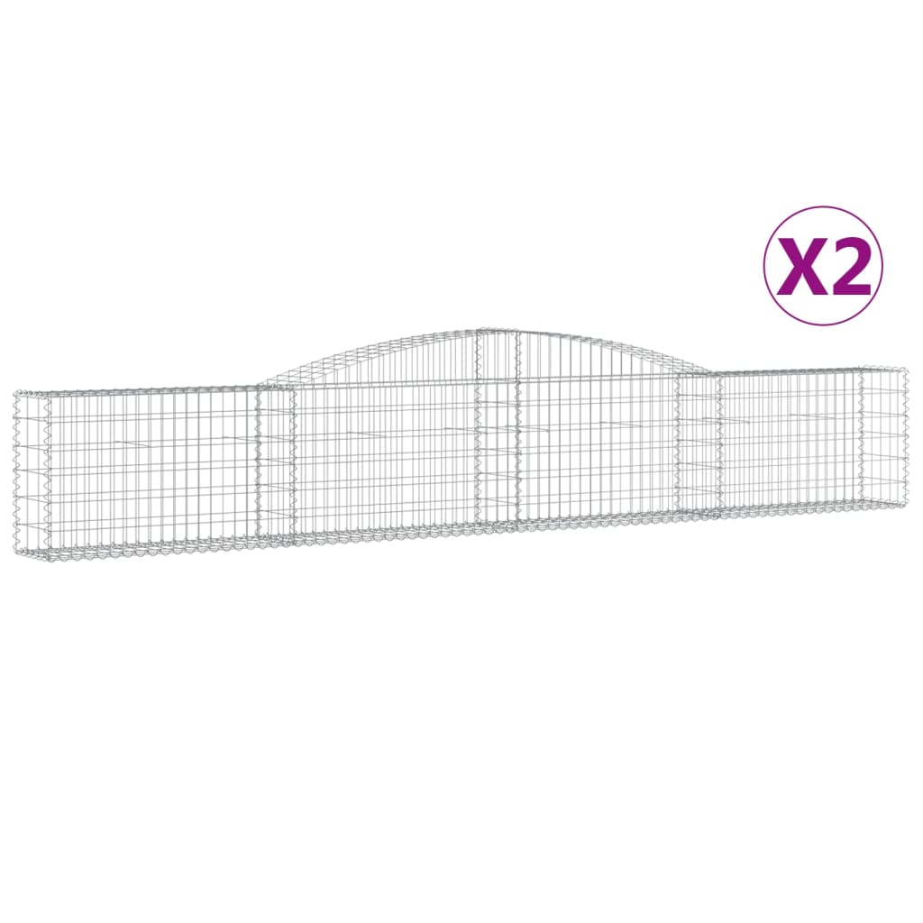 8720845574239_a_en_hd_1 vidaXL Arched Gabion Baskets 2 pcs 400x30x60/80 cm Galvanised Iron - Image 2