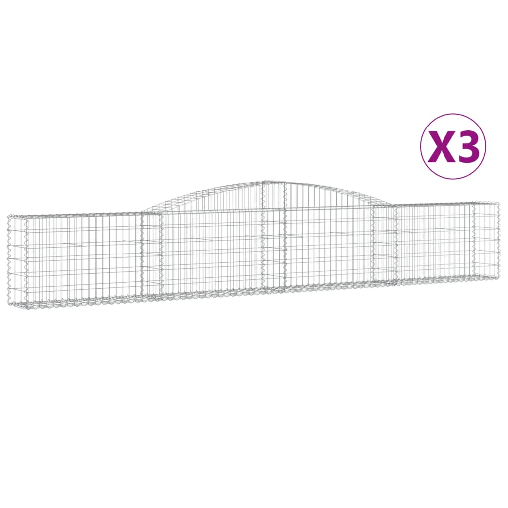 8720845574246_a_en_hd_1 vidaXL Arched Gabion Baskets 3 pcs 400x30x60/80 cm Galvanised Iron - Image 2
