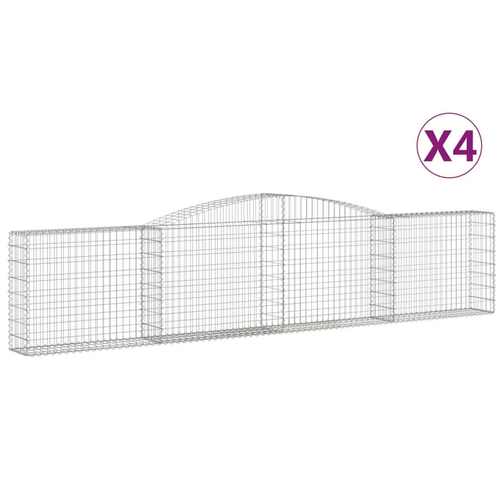 8720845574383_a_en_hd_1 vidaXL Arched Gabion Baskets 4 pcs 400x30x80/100 cm Galvanised Iron - Image 2
