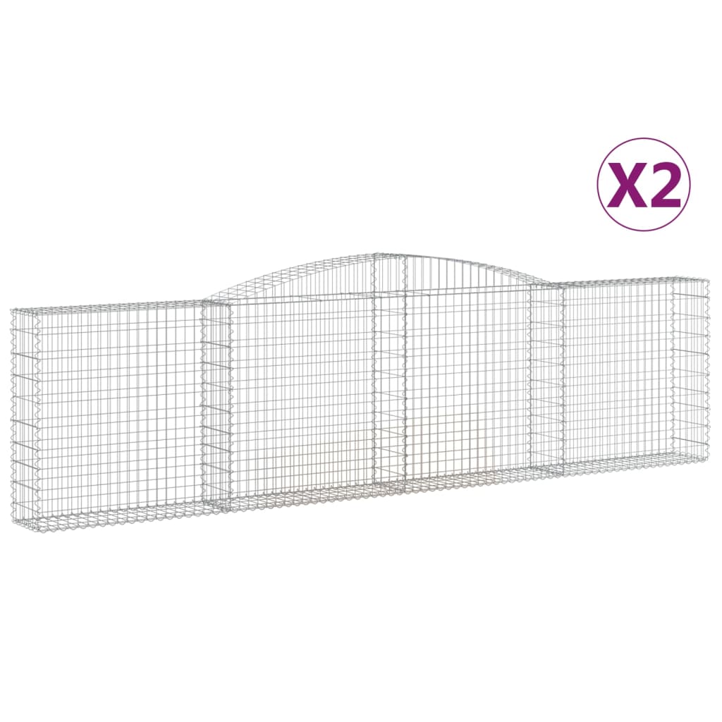 8720845574499_a_en_hd_1 vidaXL Arched Gabion Baskets 2 pcs 400x30x100/120 cm Galvanised Iron - Image 2