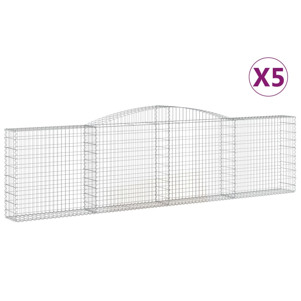 8720845574529_a_en_hd_1 vidaXL Arched Gabion Baskets 5 pcs 400x30x100/120 cm Galvanised Iron - Image 2